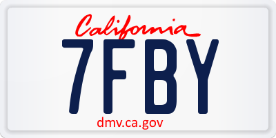 CA license plate 7FBY