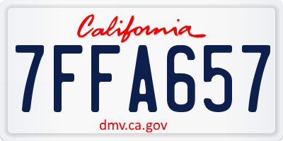 CA license plate 7FFA657