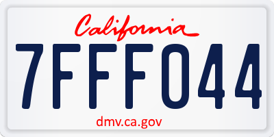 CA license plate 7FFF044