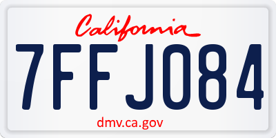 CA license plate 7FFJ084