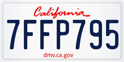 CA license plate 7FFP795