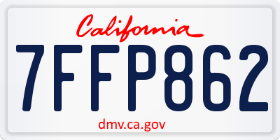 CA license plate 7FFP862