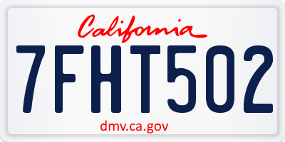 CA license plate 7FHT502