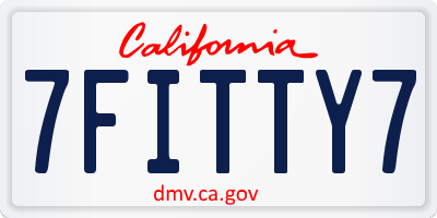 CA license plate 7FITTY7