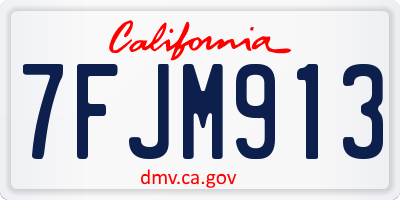 CA license plate 7FJM913