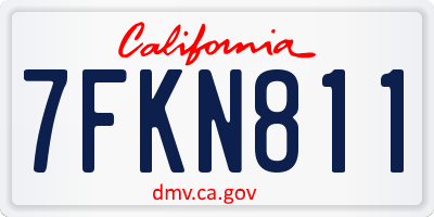 CA license plate 7FKN811