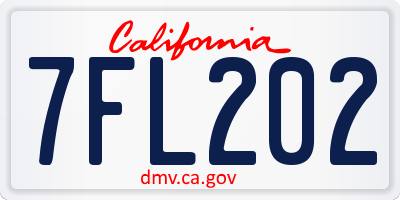 CA license plate 7FL202