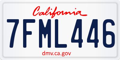 CA license plate 7FML446