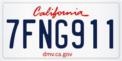 CA license plate 7FNG911