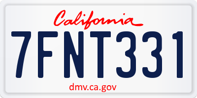 CA license plate 7FNT331