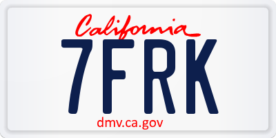 CA license plate 7FRK