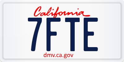 CA license plate 7FTE