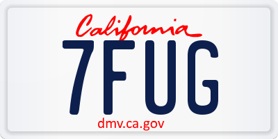 CA license plate 7FUG