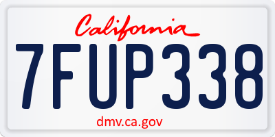 CA license plate 7FUP338