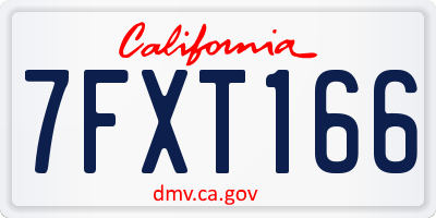 CA license plate 7FXT166