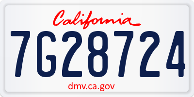 CA license plate 7G28724