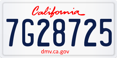 CA license plate 7G28725