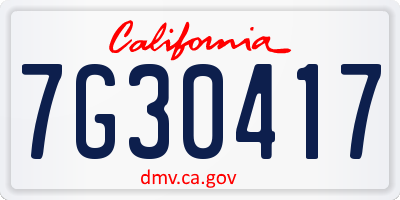 CA license plate 7G30417