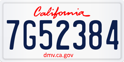 CA license plate 7G52384