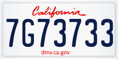 CA license plate 7G73733