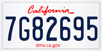 CA license plate 7G82695