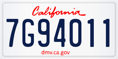 CA license plate 7G94011