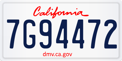 CA license plate 7G94472