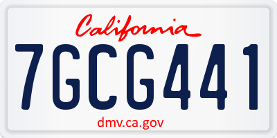 CA license plate 7GCG441