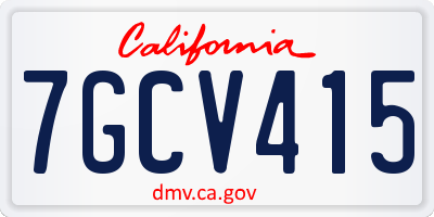 CA license plate 7GCV415