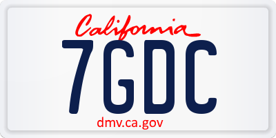 CA license plate 7GDC