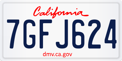 CA license plate 7GFJ624