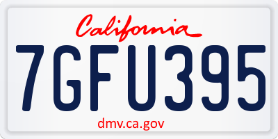 CA license plate 7GFU395