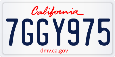 CA license plate 7GGY975