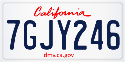 CA license plate 7GJY246