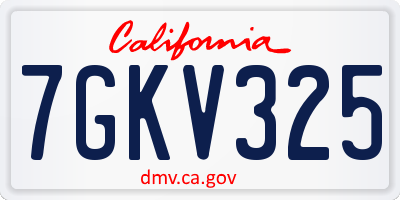 CA license plate 7GKV325