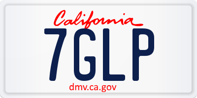 CA license plate 7GLP