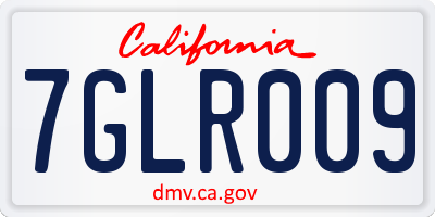 CA license plate 7GLR009