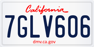CA license plate 7GLV606