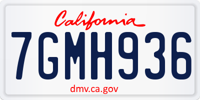CA license plate 7GMH936