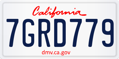 CA license plate 7GRD779