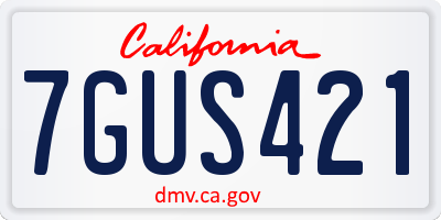 CA license plate 7GUS421