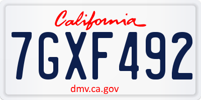CA license plate 7GXF492