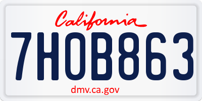 CA license plate 7H0B863