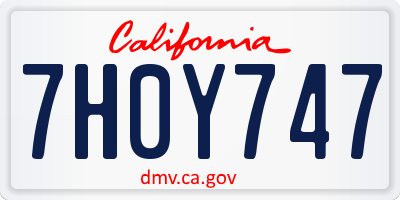 CA license plate 7H0Y747