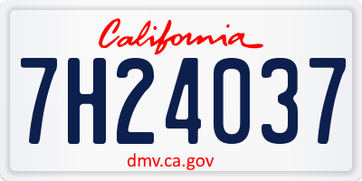 CA license plate 7H24037