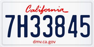 CA license plate 7H33845