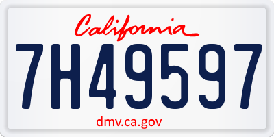 CA license plate 7H49597