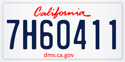 CA license plate 7H60411