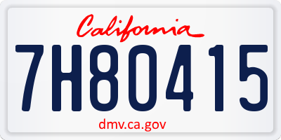 CA license plate 7H80415