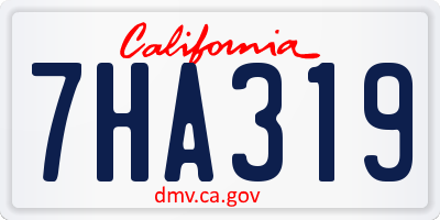 CA license plate 7HA319